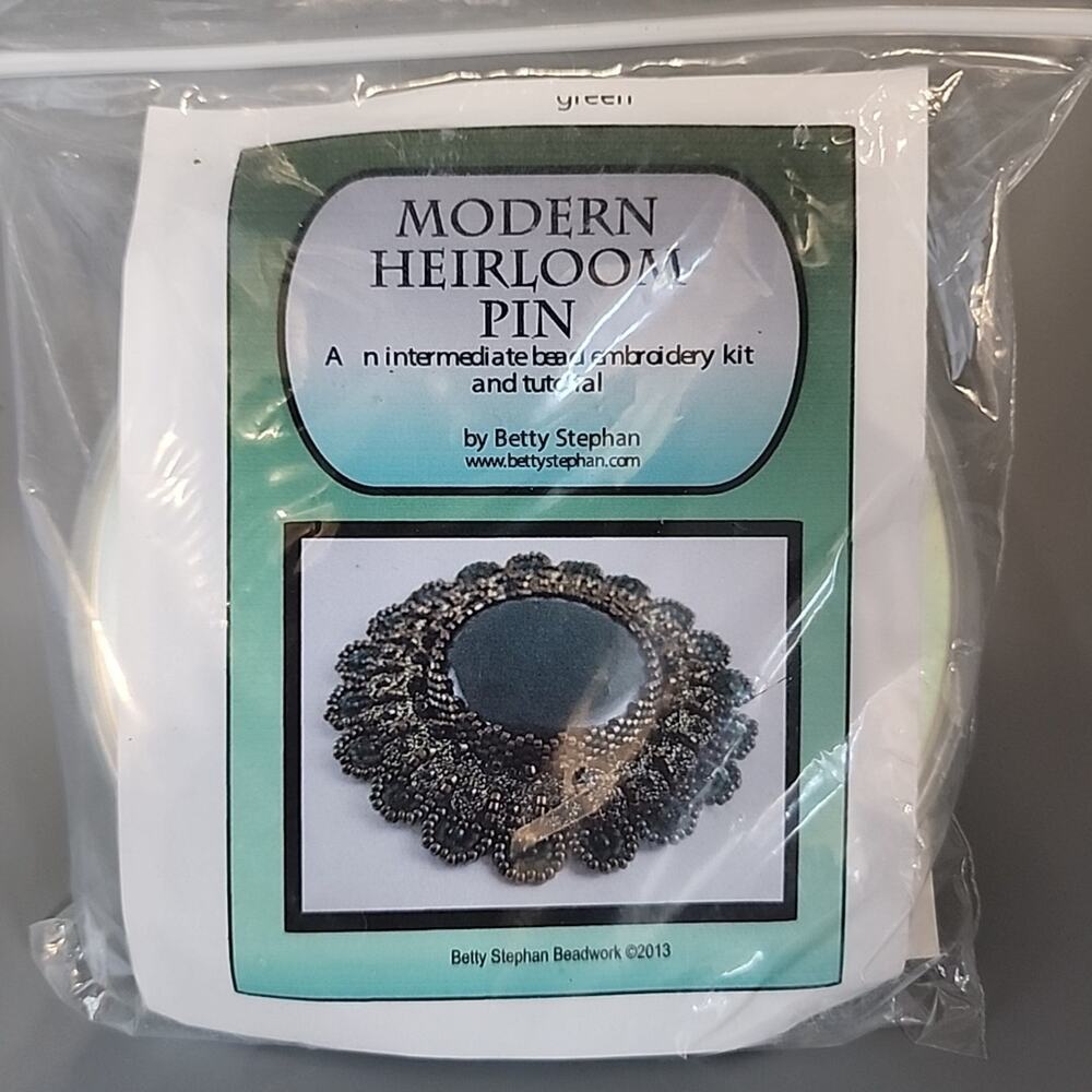 Modern Heirloom Pin Beadingβ KIT Betty Stephan Bead Embroidery Brooch 2013
